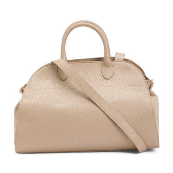 Viral Anna Paola Italian SUEDE & LEATHER Cappuccino Satchel NWT - Picture 2 of 11